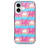 Queer Welsh Trans Dragon Glass Mobile Phone Basic Cases Compatible with iPhone 16/16 Plus/16 Pro/16 Pro Max/16 E Anti-Scratch Covers