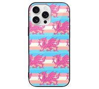 Queer Welsh Trans Dragon Glass Mobile Phone Basic Cases Compatible with iPhone 16/16 Plus/16 Pro/16 Pro Max/16 E Anti-Scratch Covers