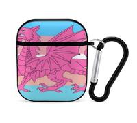 Queer Welsh Trans Dragon Headphone & Earphone Cases Compatible with Airpod 1&2 Scratch-Resistant PC Protective Cover with Keychain Black-style