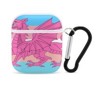 Queer Welsh Trans Dragon Headphone & Earphone Cases Compatible with Airpod 1&2 Scratch-Resistant PC Protective Cover with Keychain White-style
