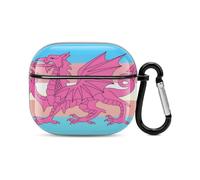 Queer Welsh Trans Dragon Headphone & Earphone Cases Compatible with Airpod 3 Scratch-Resistant PC Protective Cover with Keychain