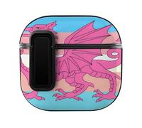 Queer Welsh Trans Dragon Headphone & Earphone Cases Compatible with Airpod 4 Scratch-Resistant PC Protective Cover with Secure Buckle