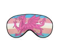 Queer Welsh Trans Dragon Lightweight Sleep Masks Funny Blocking Eye Mask for Sleeping with Adjustable Strap