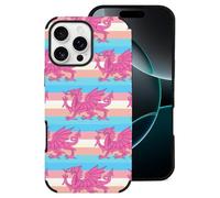 Queer Welsh Trans Dragon Mobile Phone Basic Cases Compatible with iPhone 16/16 Plus/16 Pro/16 Pro Max Leather Anti-Scratch Covers