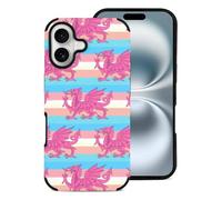 Queer Welsh Trans Dragon Mobile Phone Basic Cases Compatible with iPhone 16/16 Plus/16 Pro/16 Pro Max Leather Anti-Scratch Covers