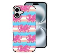 Queer Welsh Trans Dragon Mobile Phone Basic Cases Compatible with iPhone 16/16 Plus/16 Pro/16 Pro Max Leather Anti-Scratch Covers