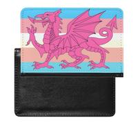 Queer Welsh Trans Dragon PU Leather Passport Covers Printed Vaccine Card Organizer Holder Travel Accessories