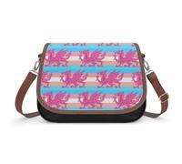 Queer Welsh Trans Dragon Women's Hobos & Shoulder Bags Cute Crossbody Purses Leather Handbag Portable Messenger Bag