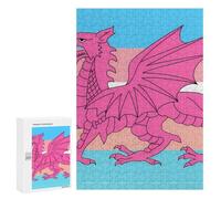 Queer Welsh Trans Dragon Wooden Jigsaw Puzzles for Adults Funny Brain-Teasing Game Idea Puzzle Gift