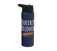 Queerly Beloved LGBTQ Pride Rainbow Love Design Stainless Steel Insulated Water Bottle