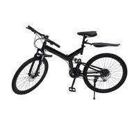 Queeucaer 26" Mountain Bike, Folding Bike,Rigid Frame,21 Speed Bikes Bicycle,MTB Disc Brake,Adjustable Seat Height,Fork Suspension, with Frame Bag,Black