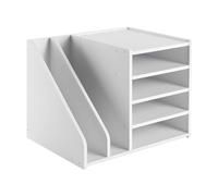 Queeucaer Office Desk Supplies Organiser,4+2 Desk Organiser, File Holder Desktop File Organize File Folder Organiser, Envelope Sorter A4 Holder, for Office Supplies Files Folders Letters, White