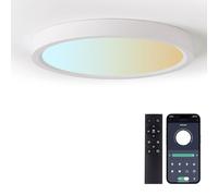 queffigle 23cm LED Ceiling Light 24w 2664LM Dimmable 3000-6500K with Remote Control Modern Flush Mount Lighting Fixture Ceiling Lamp IP44 Waterproof for Bedroom, Living Room, Kitchen