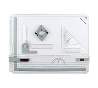 Queiting A3 Drawing Board, Adjustable Angle Drafting Table with Protractor, Paper Locator, Sliding Ruler, Anti-Slip Support Legs, 51X37CM