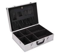 Queiting Flight Case Aluminium Tool Case 460 x 340 x 150mm Maintenance Case with Elastic Bands Individual Compartment Division Lockable Storage Toolbox for Clamping and Screwdriving Tools