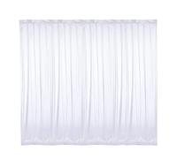 Queiting Wedding Backdrop Curtain 6.5x6.5ft White Fabric Backdrop Detachable Ice Silk Party Backdrop Curtain for Photography Background Wedding Background Cloth Decorations