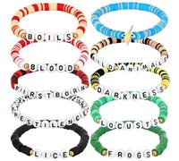 Quelay 10 Pcs Passover Friendship Bracelet Gift Set Adjustable Plagues Stretch Beaded Bracelets Pesach Seder Decorations for Passover Seder Jewish Festival Holiday Party Supplies