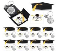 Quelay 12 Sets Graduation Bible Verse Keychain Gift Inspirational Religious Christian Keyring with Box for Class of 2025 Grad, Round, Keychain: about 1.18 x 1.18 x 0.08 inches