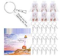 Quelay 18 Sets Lighthouse Thank You Keychains with Cards for Employee Team | Bulk Lighthouse Gifts for Coworkers Staff Office, Appreciation Keychains with Lighting the Way Charm, Teacher Volunteer Team