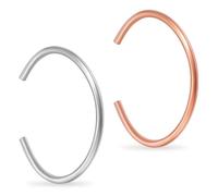 Quelay 2 Pcs Copper Zinc Bracelets Solid Pure Copper Zinc Pharaoh Bracelet Egyptian Tuning Calibration Bangle Hand Crafted Adjustable Bangle Gift for Men Women, 7.01 inches, zinc,copper, no gemstone