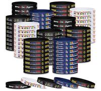 Quelay 200 Pcs Hispanic Heritage Month Silicone Bracelets Rubber Wristbands Hispanic Heritage Month Silicone Bracelet Wristbands for Latin American Spanish party Supplies