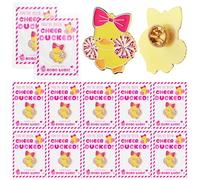 Quelay 24 Pack Cheer Team Gifts Bulk Cheerleader Duck Pins Brooches You've Been Cheer Ducked Tags Team Inspirational Gift Accessories for Teammates, 1.38 inches, enamel, no gemstone