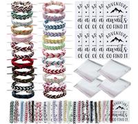 Quelay 24 Pack Friendship Bracelets Bulk Handmade Braided Woven Friendship Bracelets with Cards and Bags Scout Party Favors Gift for Teen Girl Boy