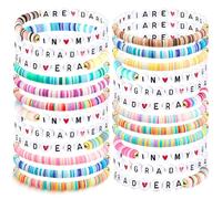 Quelay 24 Pcs Graduation Gift Bracelets Bulk in My Grad Era Clay Beaded Stretch Bracelets for Her Woman Graduation End of Year High School College Thank You Inspirational Jewelry Gifts