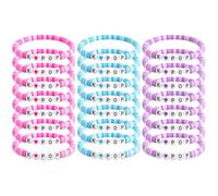Quelay 24 Pcs K-pop Party Favors K Pop Friendship Bracelets Popular Singer Concert Fans Accessories Bead Bracelets for Kpop Fans Party Birthday Decorations, 6.7 inches, no gemstone