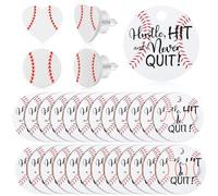 Quelay 24 Set Baseball Softball Team Gifts Bulk Stud Earring for Women Sport Earring with Card for Mom Fan Jewelry, acrylic and metal, No Gemstone