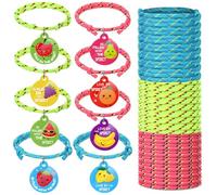 Quelay 24 Set Fruit of The Spirit Gifts Bulk Christian Rope Friendship Bracelets Adjustable Bible Verse Bracelets Fruit of The Spirit Jewelry for VBS Church Party Favors