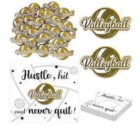 Quelay 24 Set Volleyball Team Lapel Pin Gifts Include Volleyball Pins Inspirational Card Team Award Brooch Party for Sport Lover School Backpack Hat Decor Sport Gifts
