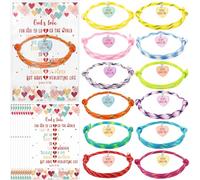 Quelay 24 Sets Religious Gifts Jesus Loves Me Heart Bracelets with John 3:16 Cards Bible Verse Cards Bulk Christian Woven Bracelets for Easter Party Favors Church Sunday