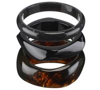 Quelay 3 Pcs Acrylic Resin Chunky Bangle Bracelets for Women Large Punk Square Irregular Geometric Cuff Wide Bracelets, 2.56 inches, no gemstone