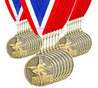 Quelay 30 Pcs 2'' Award Medals Bulk Gold Winner Medals with Neck Ribbons Metal Trophy Award Prize Gift for Tournaments, Competitions, Party, Kids and Adults(Dance Star)