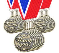 Quelay 30 Pcs 2'' Gold Awards Medals Bulk Winner Medals with Neck Ribbons Encourage Team Participation for Adults Trophy Award Prize Gift Competitions Graduation Party(Thank You)
