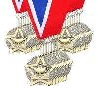Quelay 30 Pcs 2 Inches Award Medals Bulk Knowledge Medals Bulk with Neck Ribbons Metal Trophy Award Prize Gift for Tournaments, Competitions, Party, Kids and Adults