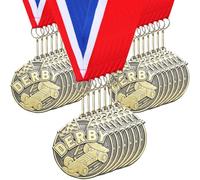 Quelay 30 Pcs Scout Race Derby Medals 2" Derby Race Car Show Trophy Award Prizes Winner Medals with Neck Ribbon for Scout Winner Champion Event Tournament Gifts