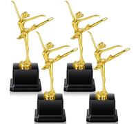 Quelay 4 Pcs 7.9 Inch Dance Ballet Trophy Awards Gold Plastic Trophies Bulk for Employee Recognition, School Prizes, Motivational Gifts, Celebrating Outstanding Achievements, Competitions