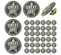Quelay 50 Pack Super Star Lapel Pins Bulk Gold Metal Recognition Pin Star Student Awards 3D Embossed Badges for Academic Achievement, Employee Appreciation, Leadership Gift, Team Prize