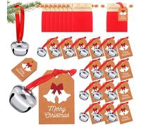 Quelay 50 Set Christmas Believe Bells The Polar Sleigh Bells Bulk Santa Gift Reindeer Bell Ornaments Xmas Party Gifts Favors Red Velvet Bag Believe Tags Christmas Tree Home Decor Keepsake