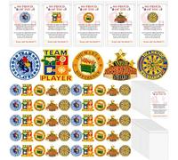 Quelay 50 Set Employee of the Month Lapel Pin Bulk, Recognition Brooches Motivational Pins with Cards & Bag, Gold, 0.98 inches