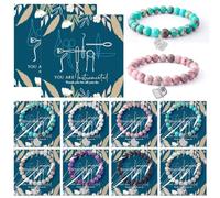 Quelay 6 Sets Christmas Appreciation Gifts Coworker Veterinarian Technician Pink Foot Bracelet with Thank You Card Gift for Nurses, Contractors, Weekly Veterinarians, Students, Veterinary Assistant