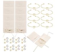 Quelay 8 Sets Bridesmaids Pearl Jewelry Set Bridesmaid Knot Bracelet & Earrings Jewelry Pouch with Bow Tie I Couldn't Tie the Knot Without You Wedding Bride Shower Gifts