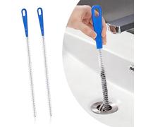 Quelcc 2 PCS Sink Unblocker Cleaning Brush, 60 cm Sink Unblocker Brush, Drain Unblocker Set, Plughole Unblocker, Bathroom Pipe Unblocker, Hair Cleaner for Toilet Bathroom Kitchen Sewer