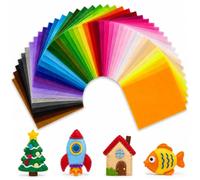 Quelcc 40pcs Felt Fabric Sheet, 15 x 15cm Craft Felt, Felt for Crafting, Felt Sheets for Crafting,for Crafts DIY Handcraft Sewing Squares Patchwork Nonwoven