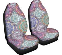 Quelytytrip Mandala Print Car Seat Cover for Women,Universal Front Seats Protector for SUV,Truck,Sedan or Van,Easy to Install,Boho Car Accessories