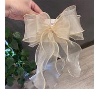 QUEMUONN Chinese wedding hairpin, Hair Pin Stick Princess Barrette Hair Clip Multi-Layer Ribbon Bow Hairpins Hair Pins For Women Korean Headpiece Women Girls Hair Accessories(Yellow)