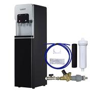 Quench Water Cooler/Heater - Hot & Cold Water Dispenser | Freestanding Mains Fed Unit Suitable for Commercial Use (Dispenser with Install Kit, Black)