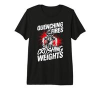 QUENCHING Fires Crushing Weights Firefighter Workout Premium T-Shirt